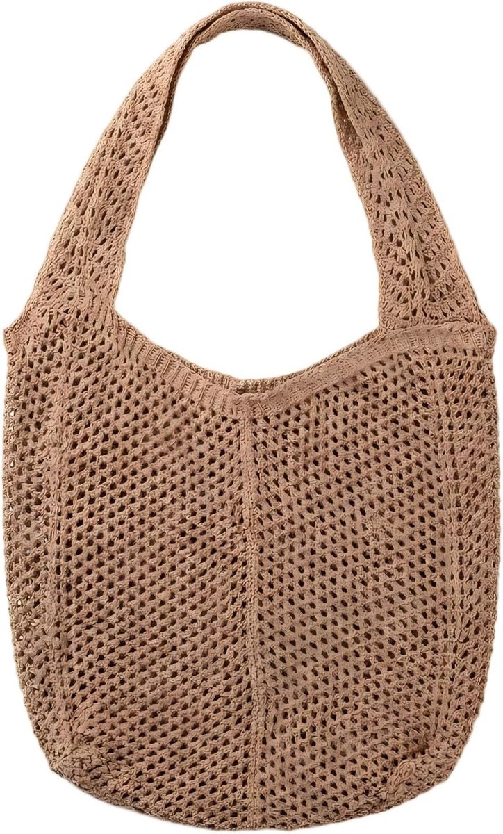 Strandtas gehaakt net - schoudertas - gevlochten ontwerp - perfect voor strand en winkelen - ShopVlot