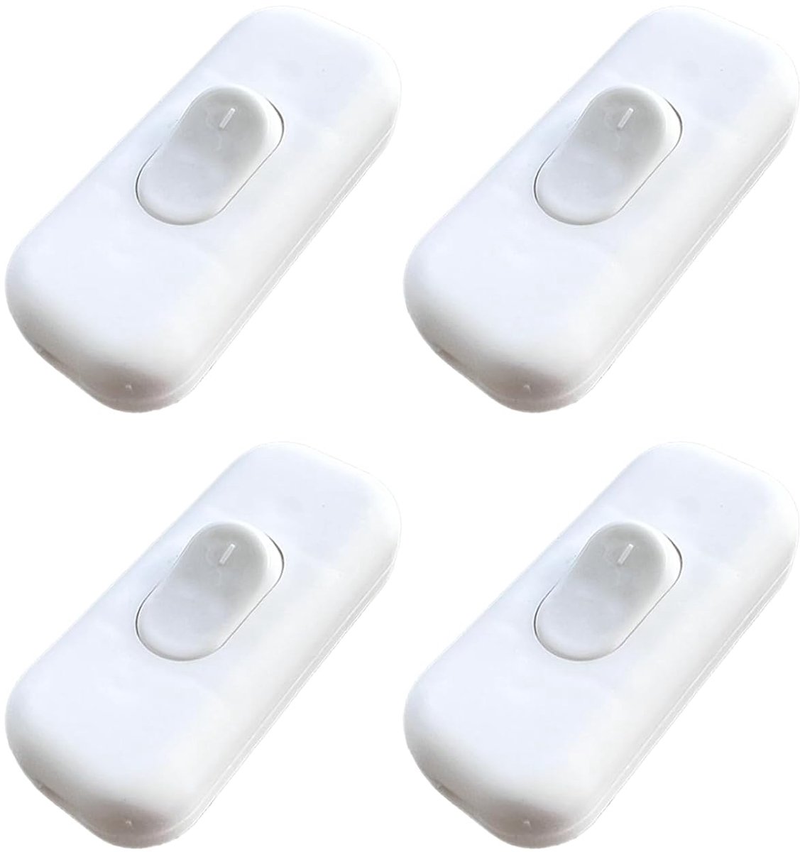 Toggle switch 1A 250V - witte kabelschakelaar - 4 stuks - ideaal voor lampen en apparaten - ShopVlot