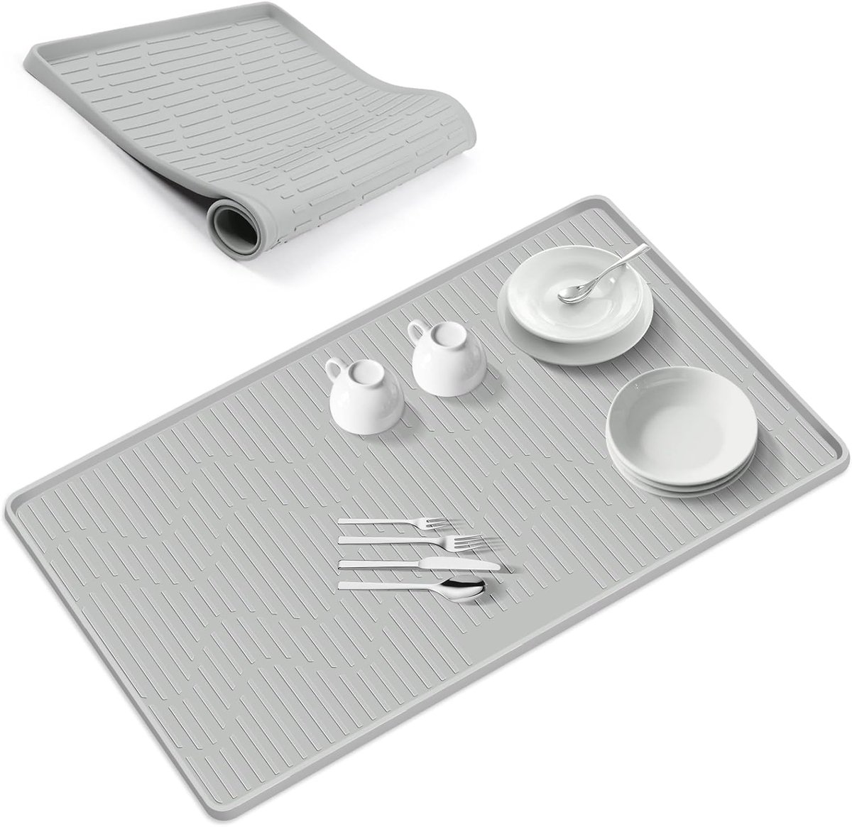 Afdruipmat 71 x 56 cm - siliconen - opvouwbaar - voorkomt morsen - ShopVlot
