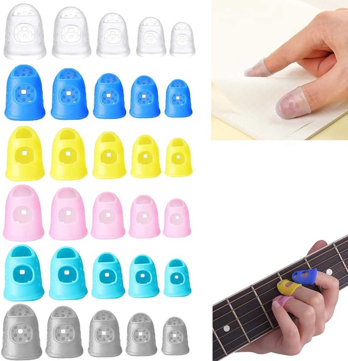 Guitar fingerbescherming - 30 stuks - silicone - beschermt vingers tijdens spelen - ShopVlot