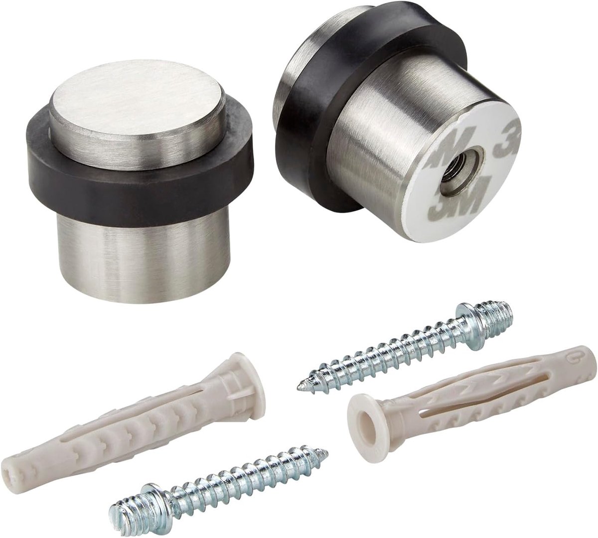 Deurstoppers vloerbevestiging - Ø 36 mm, hoogte 32 mm - geborsteld roestvrij staal - beschermt deuren tegen schade - ShopVlot