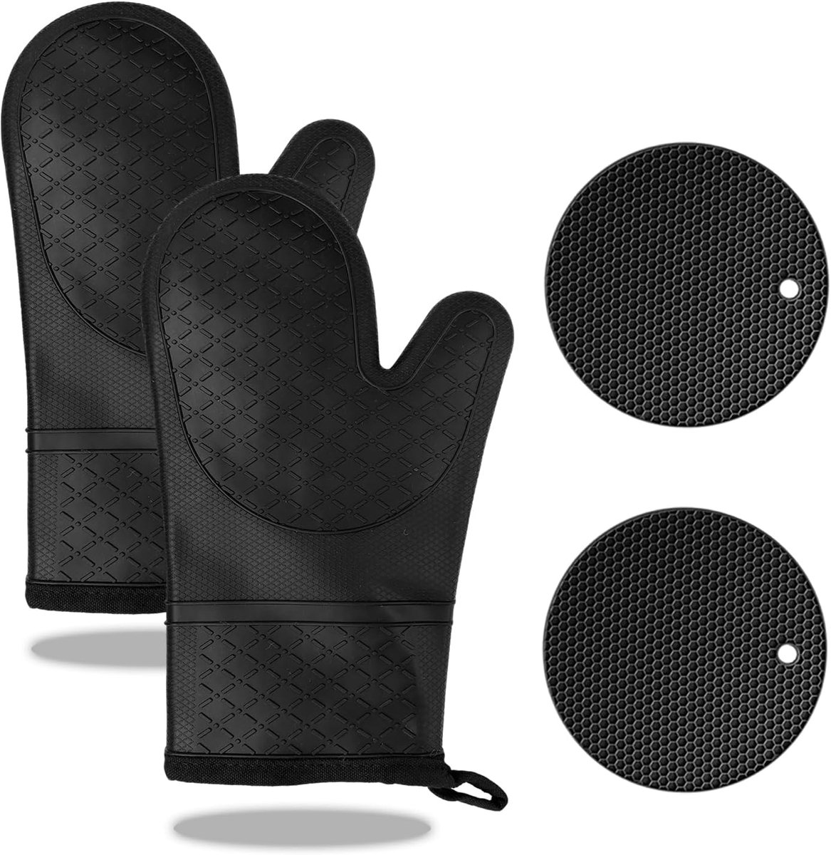 Ovenhandschoenen 29 cm - siliconen - hittebestendig tot 232 °C - veilig en antislip - ShopVlot