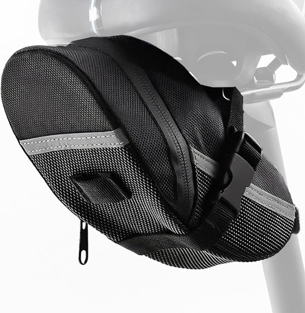 Fietstas - Zadeltas - Fietstassen electrische fietsen - Waterdichte tas - Reflecterende strip - Compacte tas - Racefiets - Mountainbike - Outdoor - Zwart