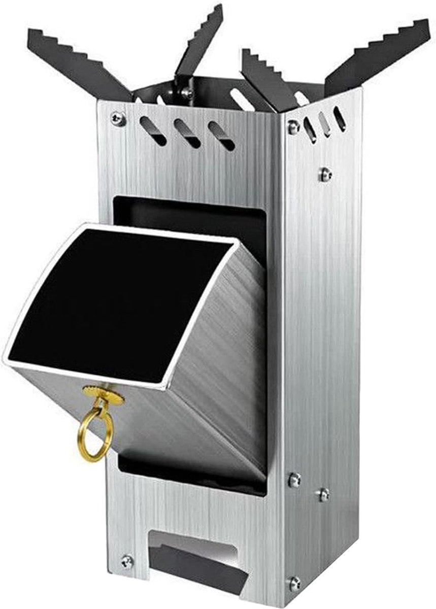Raketkachel campingoven 3 mm - zilver - hittebestendig - geconcentreerde warmte voor buitengebruik - ShopVlot