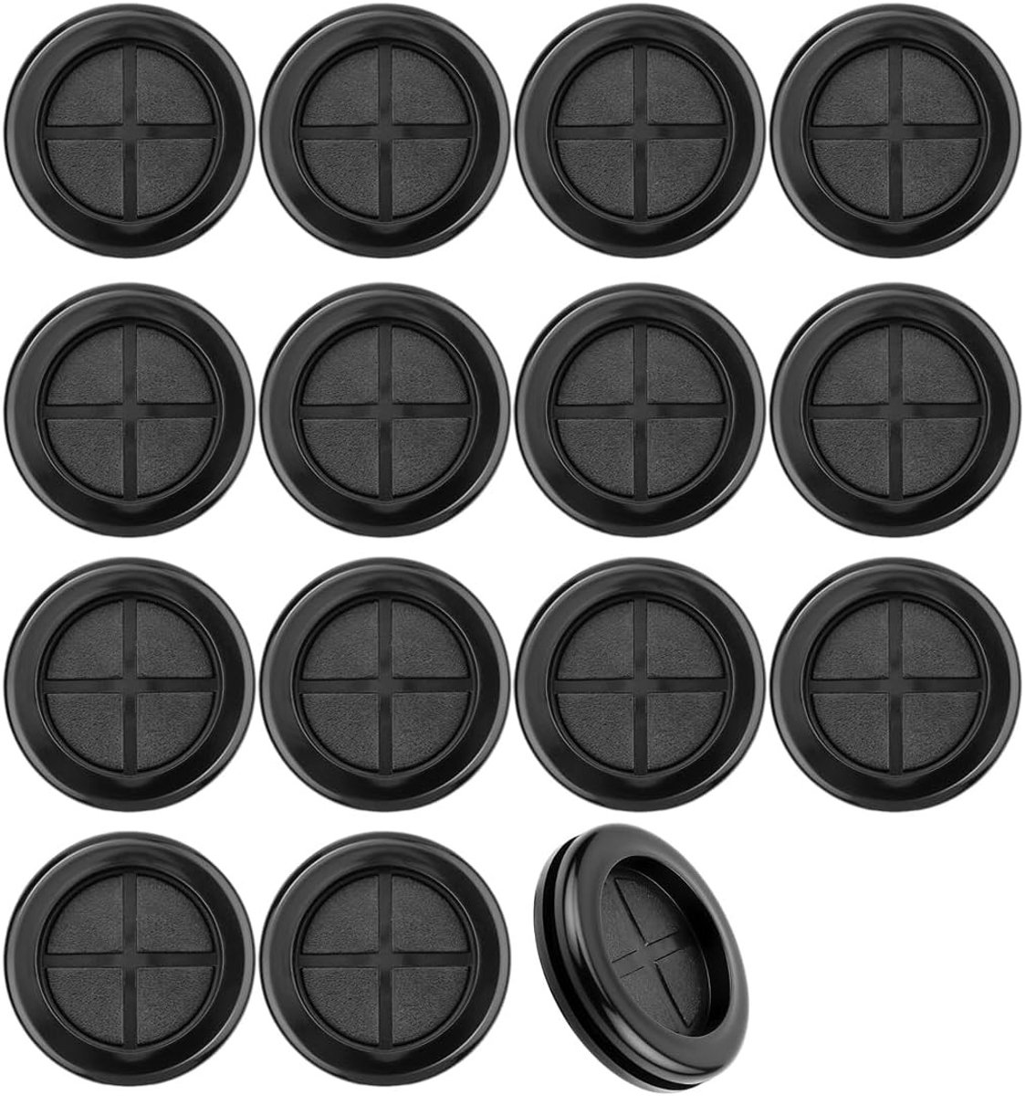Set van 15 Waterdichte Rubber Kabeldoorvoeren van 20 mm - Rond, Dubbelzijdig, Voor Kabelbescherming en Draadbeveiliging