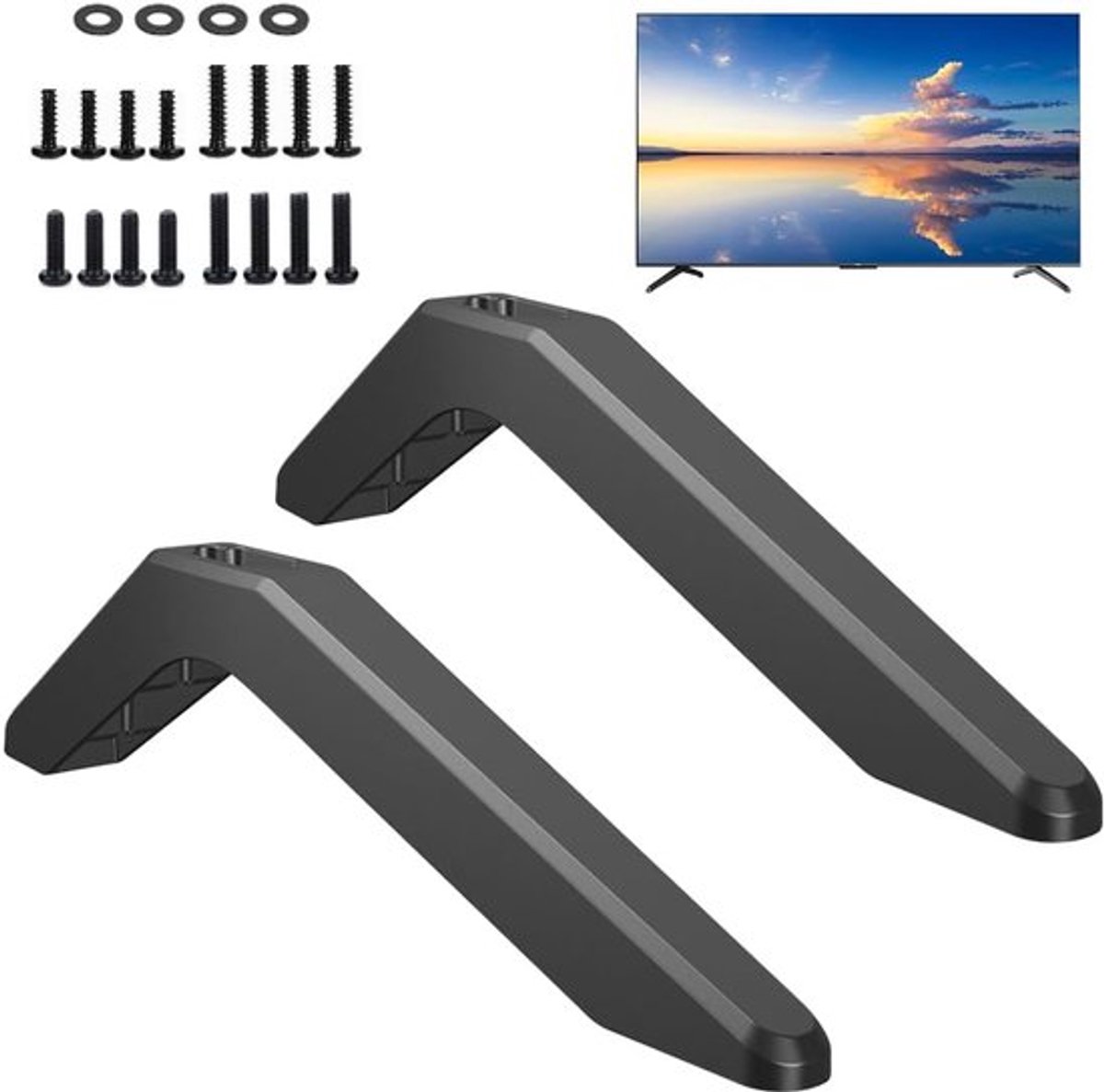 Universele TV-standaard - TV-pedestalpoten - TV-stand met schroefset - TV-beugel - TV-poten voor 32-40-49-50-55 inch LED LCD TV - TV tot 75 kg