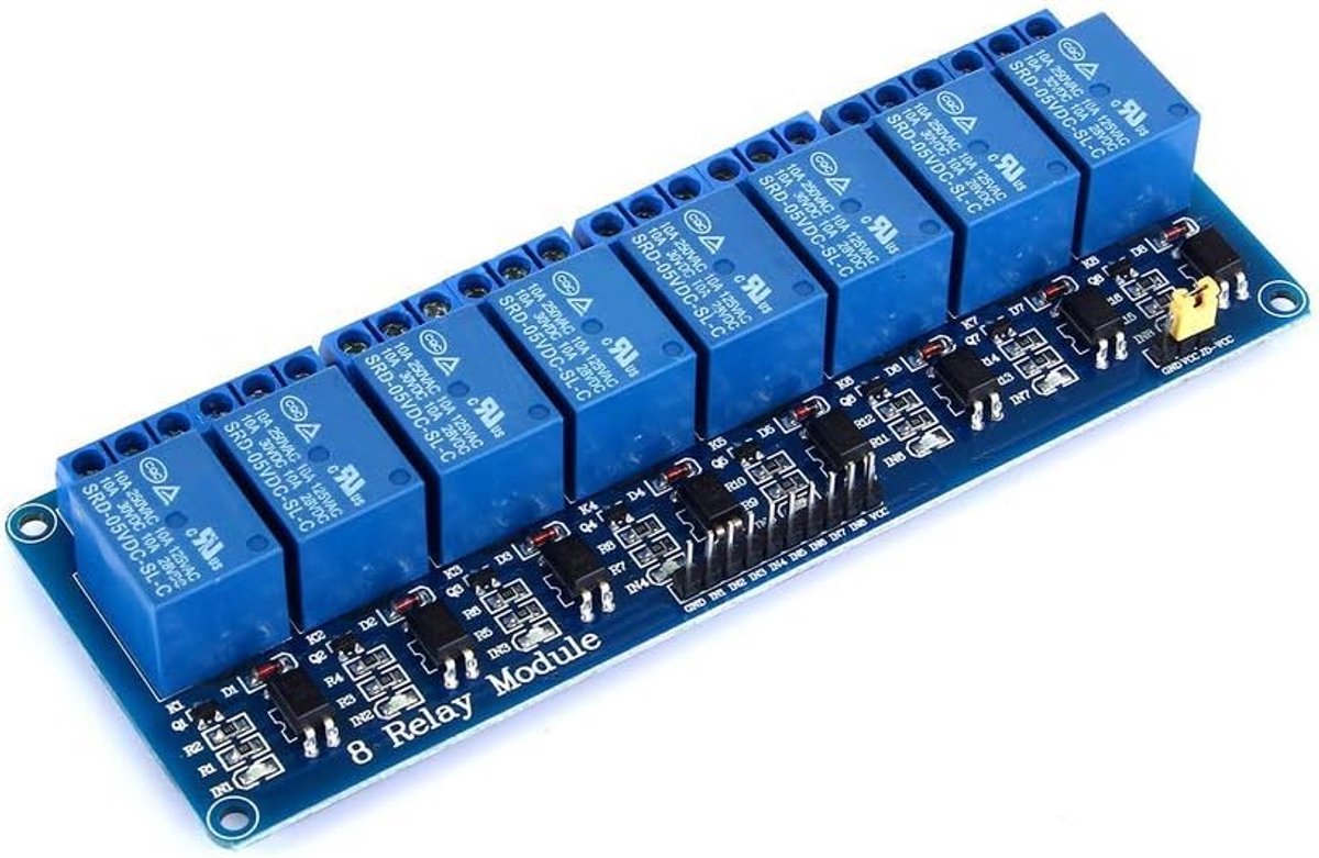 Relaismodule 8 kanaals 5V - Optocoupling - Voor Raspberry Pi en Arduino - Handige controle van apparaten - ShopVlot