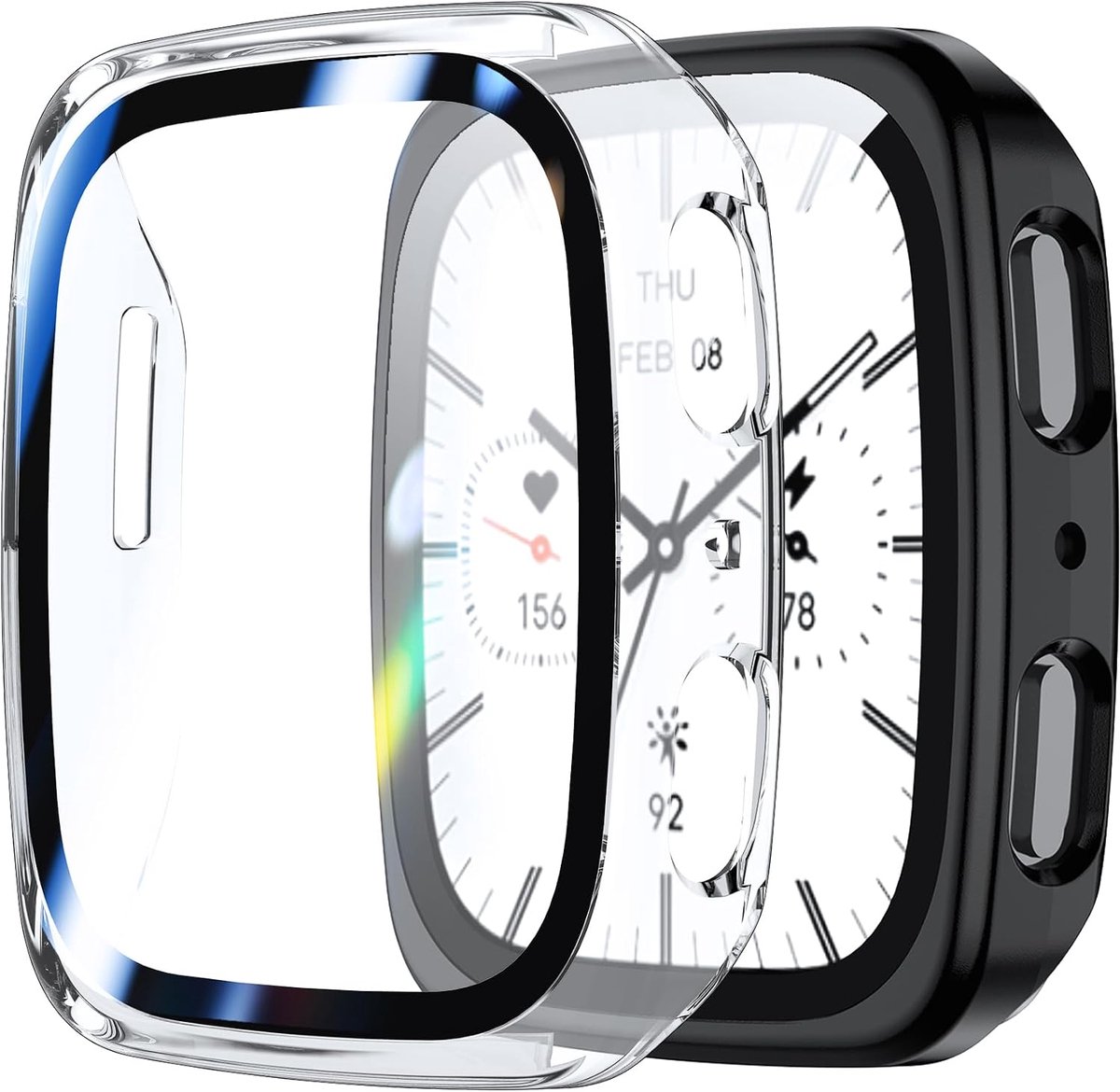 Case voor Amazfit Active 2 Vierkant - Transparant - 360 Graden krasbestendig en stofdicht - Beschermt je smartwatch - ShopVlot