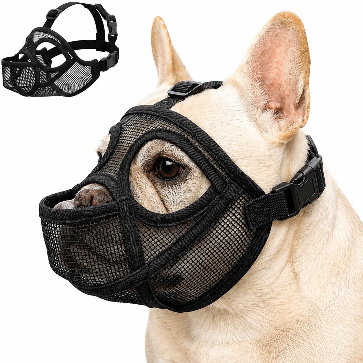 Muilkorf voor honden M - ademend plat masker - anti-bijten en kauwen - ideaal voor kleine honden - ShopVlot