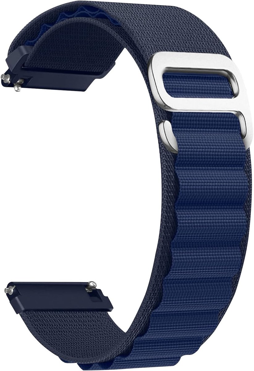 Sporthorlogeband 22mm - Nylon Strap - Donkerblauw - Duurzaam en comfortabel - ShopVlot