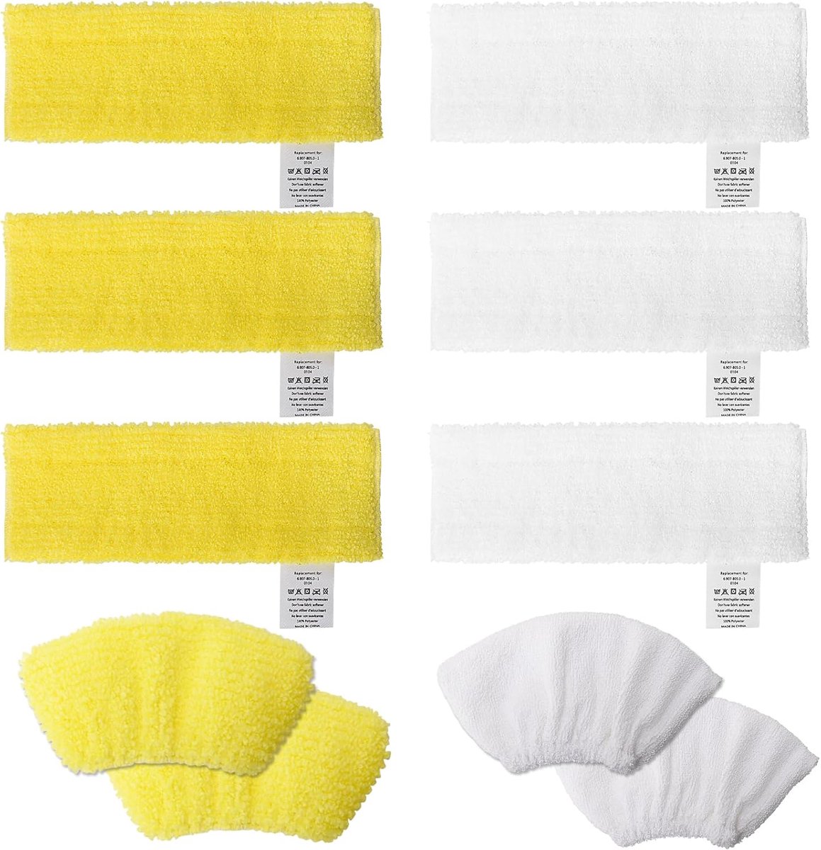 Wiseten Pack of 10 Accessories Microfibre Cloth Set for Kärcher Steam Cleaner Easyfix SC2 SC3 SC4 SC5 Floor Squeegee - ShopVlot