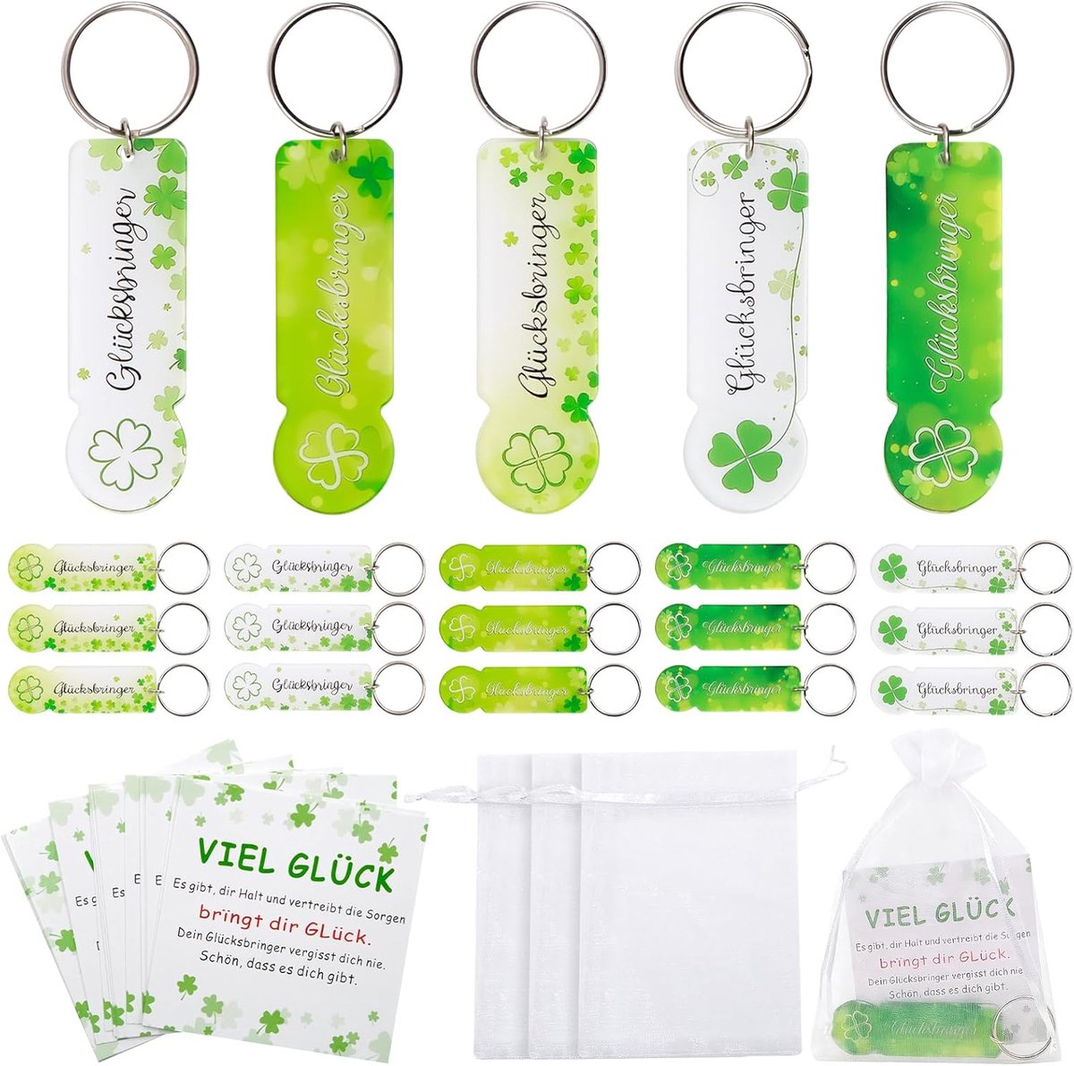 20 Acrylic Shopping Cart Coins, Key Chains, Acrylic Shopping Cart Chip, Lucky Charm, Four Clover Small Gifts with - ShopVlot