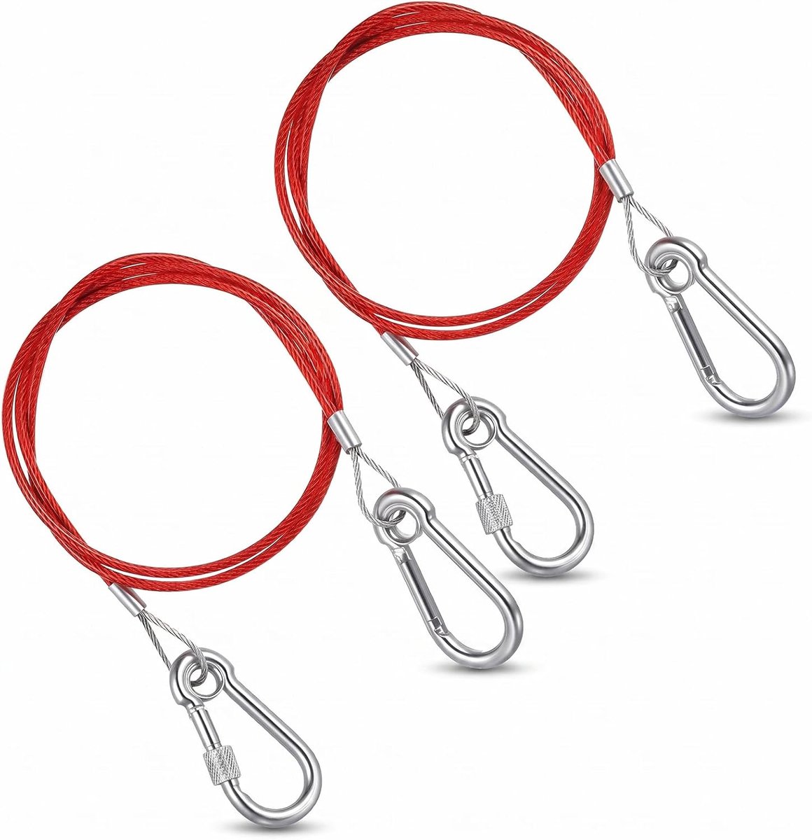2 stuks autoscheurtouw aanhanger, 1 meter x 5 mm, rem en afscheurtouw met haak, remkabel, aanhanger, trekkracht 300 - ShopVlot