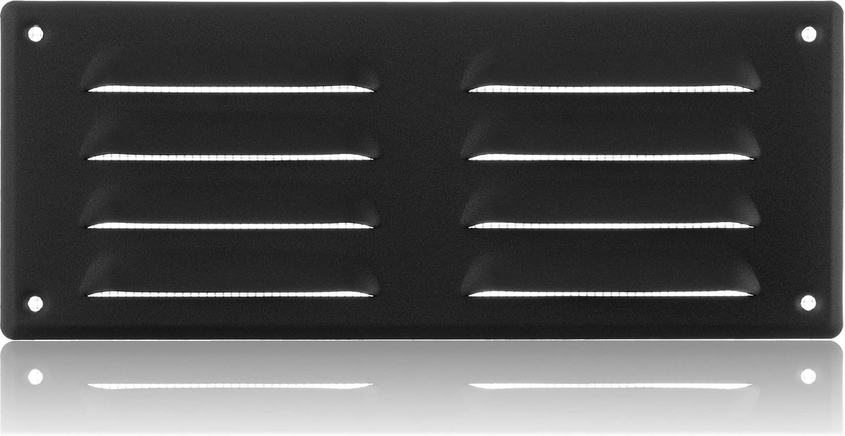Ventilatie Rooster - Metaal Rooster - Luchtstroom Optimaliseren - Met Muggenhor - 260x105mm - Antraciet