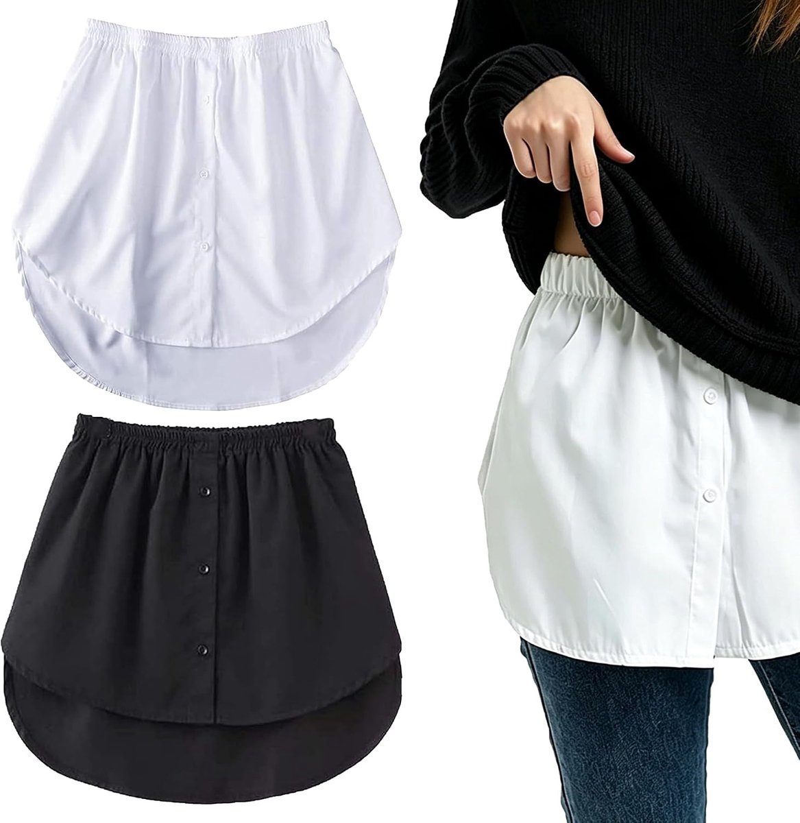 DHER 2 stuks shirtverlenging, hemdverlenging, blouseverlenging - ShopVlot