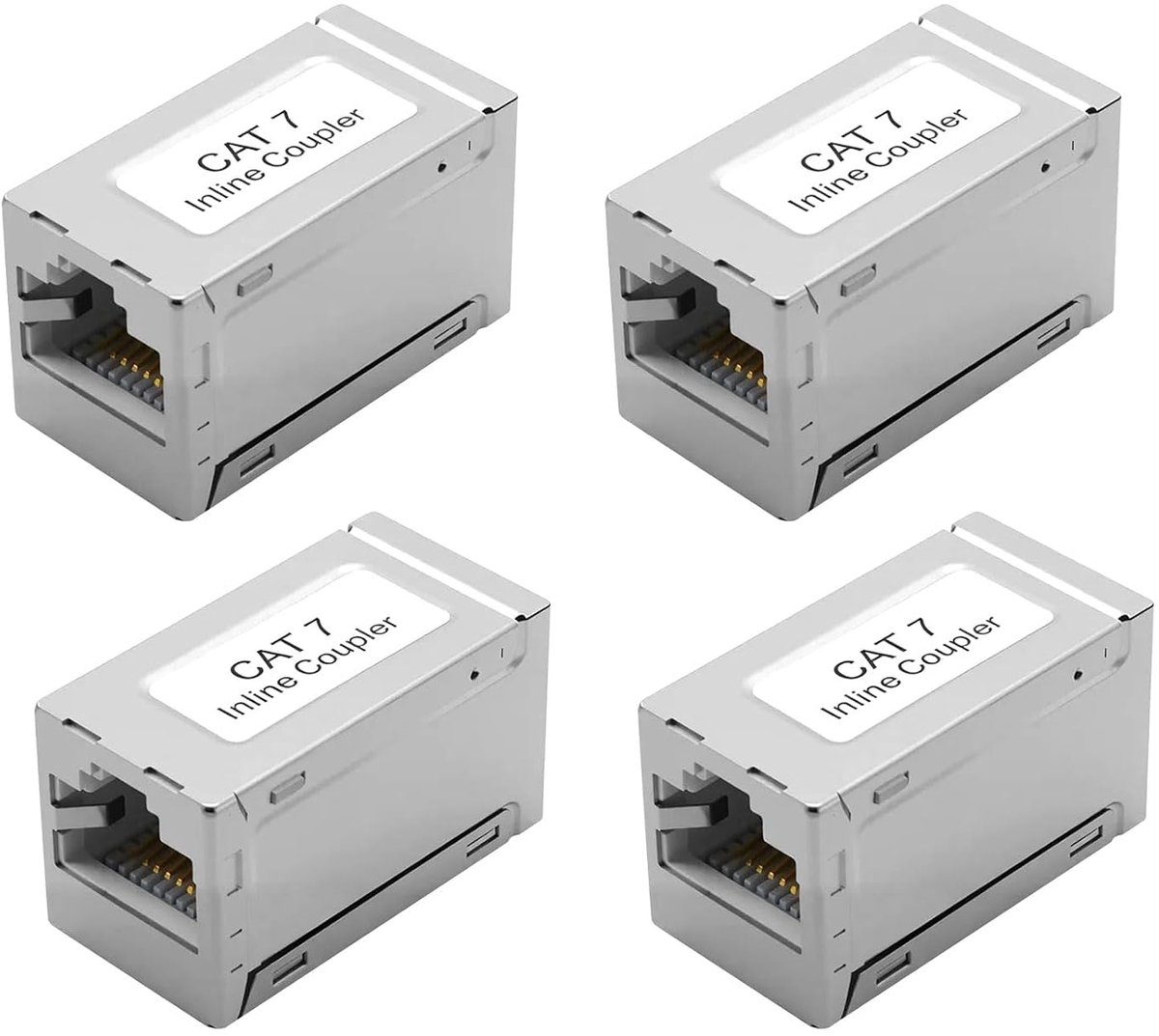 4 x RJ45 LAN Coupler Cat7, LAN Cable Extension, LAN Adapter for Ethernet Cable, Network Cable, Patch Cable Cat7 Cat6A - ShopVlot