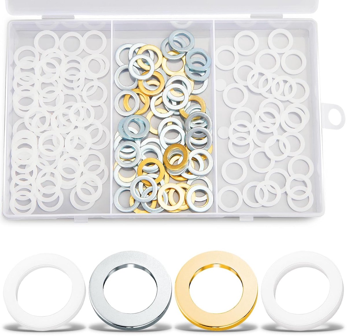140pcs Washers Room Door Set Washers Door Hinge 10.2mm x 15mm Mounting Rings Without Wear Signs Solid Brass Zinc - ShopVlot
