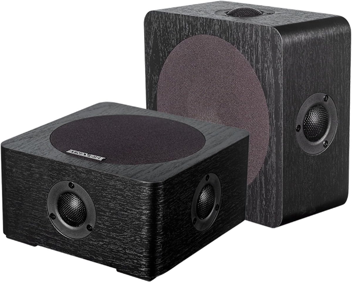 Magic Around-5 Black – Surround Speakers for Home Cinema (Pair) - Quadripolar Design 4 Tweeters + 5.25" Woofer - ShopVlot