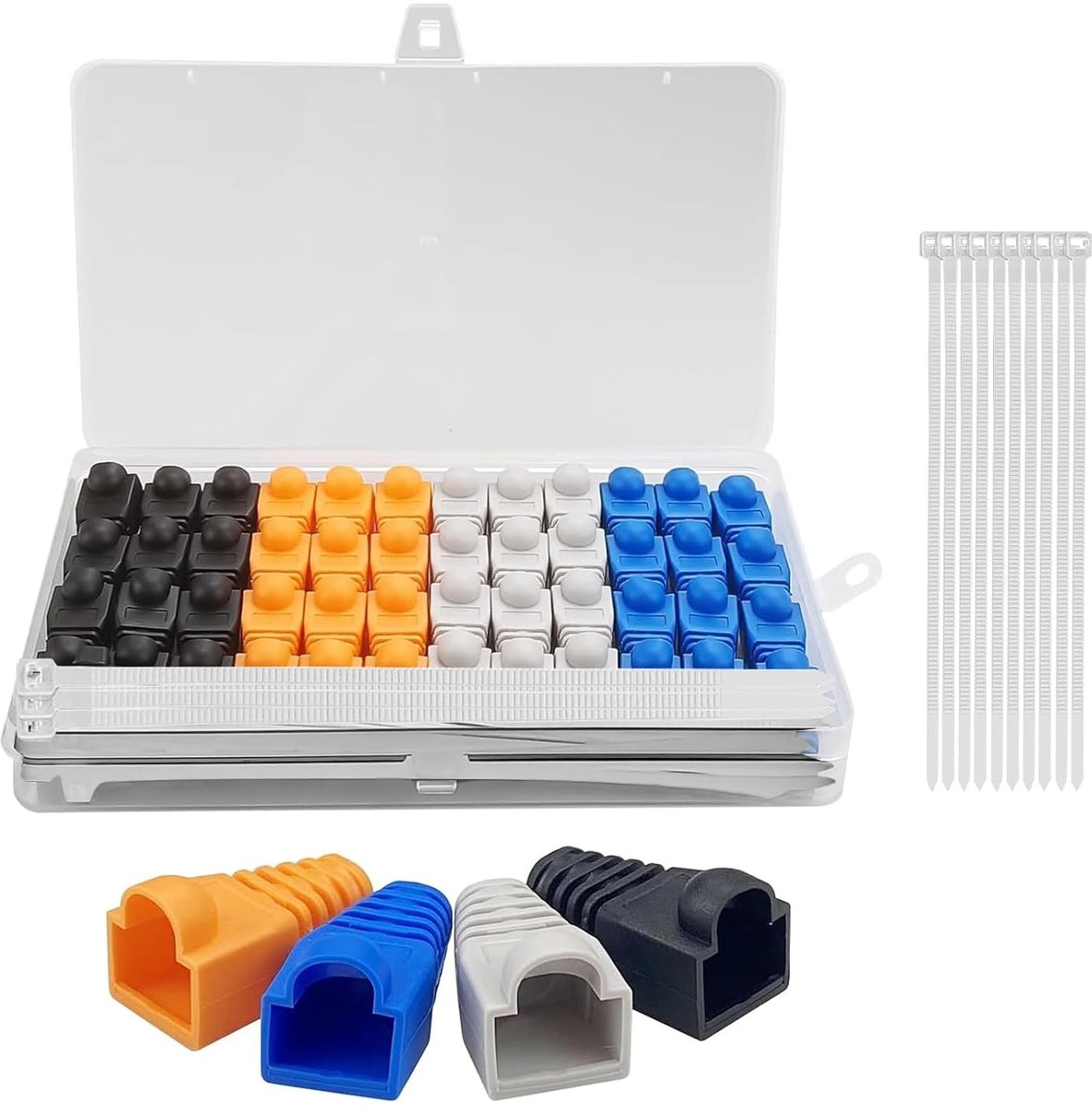 48 Pcs RJ45 Plug Boot Cover Soft Plastic Network Plug Ethernet Sheath Connector Cover Cable Plug Boots Cap to Protect - ShopVlot