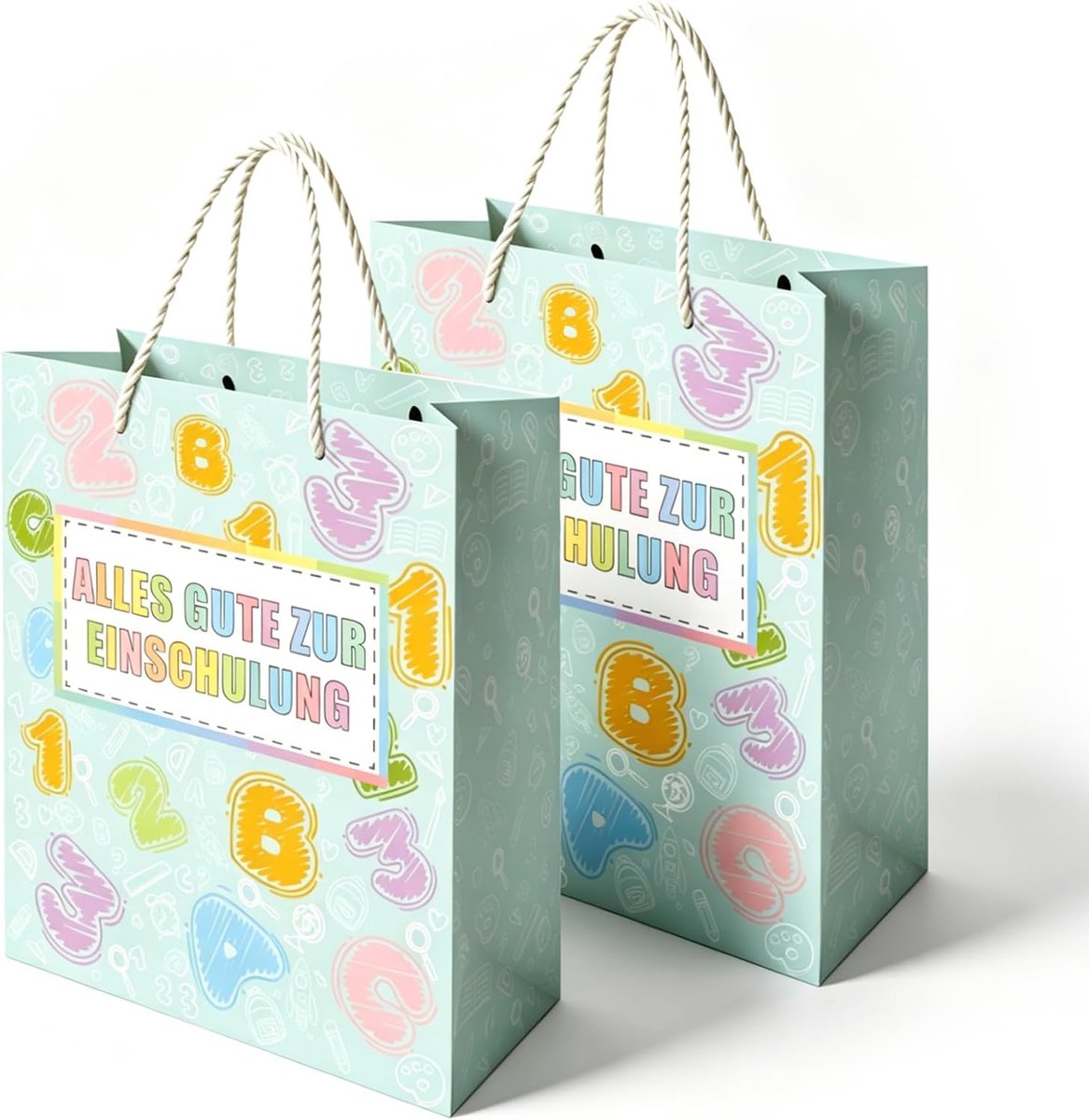 2 stuks geschenkzakjes voor de eerste schooldag voor jongens en meisjes, blauw, cadeauzakjes voor de eerste schooldag - ShopVlot