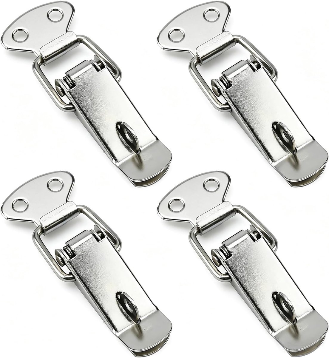 4 pieces stainless steel tension clasps, cabinet closure with screws, suitable for cabinets, crates, drawers, doors - ShopVlot