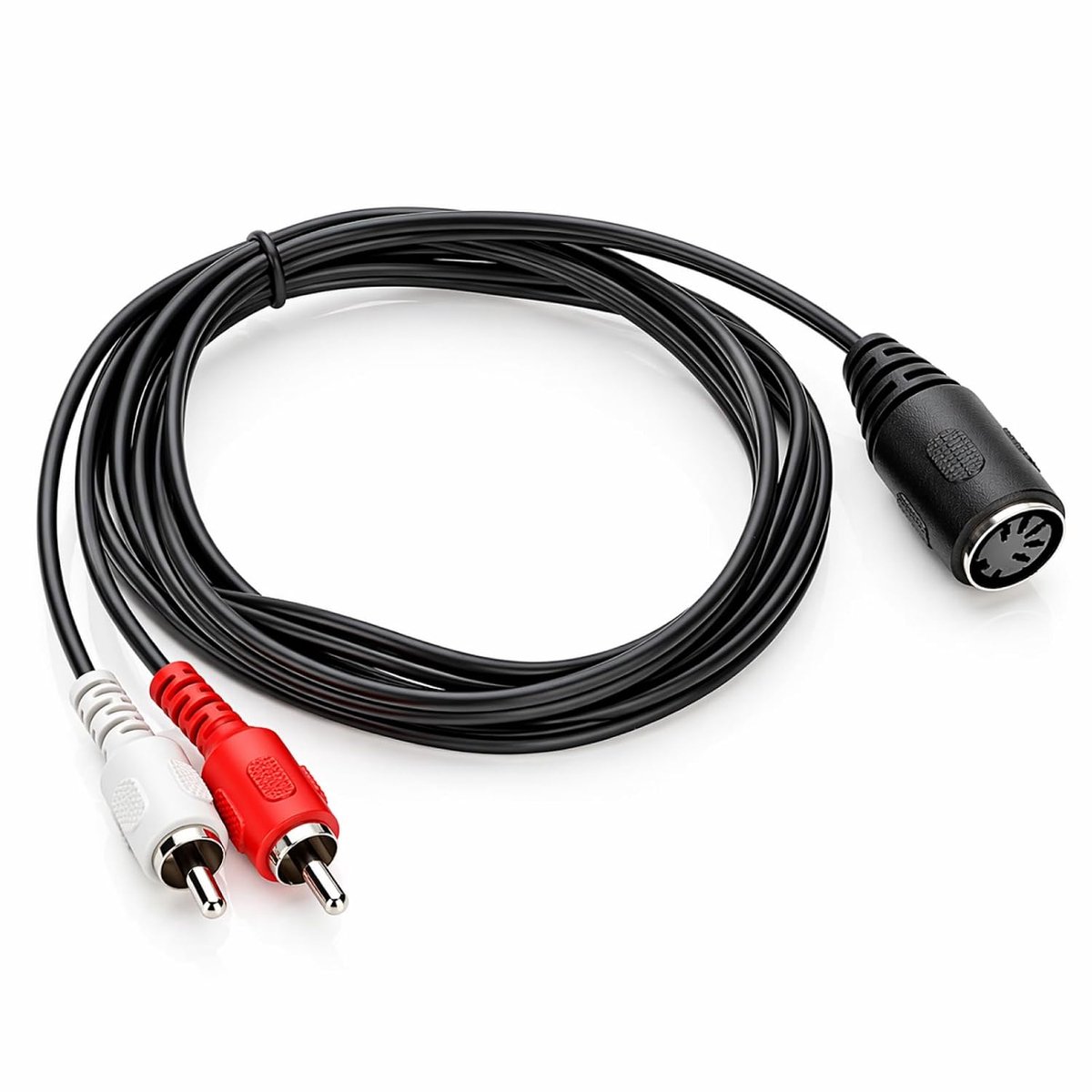 MIDI naar cinch audiokabel 1,5 m - 5-polige DIN-stekker naar 2 RCA-telefoonstekkers - optimale signaaloverdracht - ShopVlot