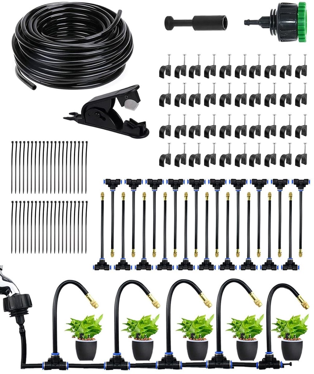 Bewateringssysteem 20 m - Drupirrigatie - 360° sproeikop - Perfect voor tuin en achtertuin - ShopVlot