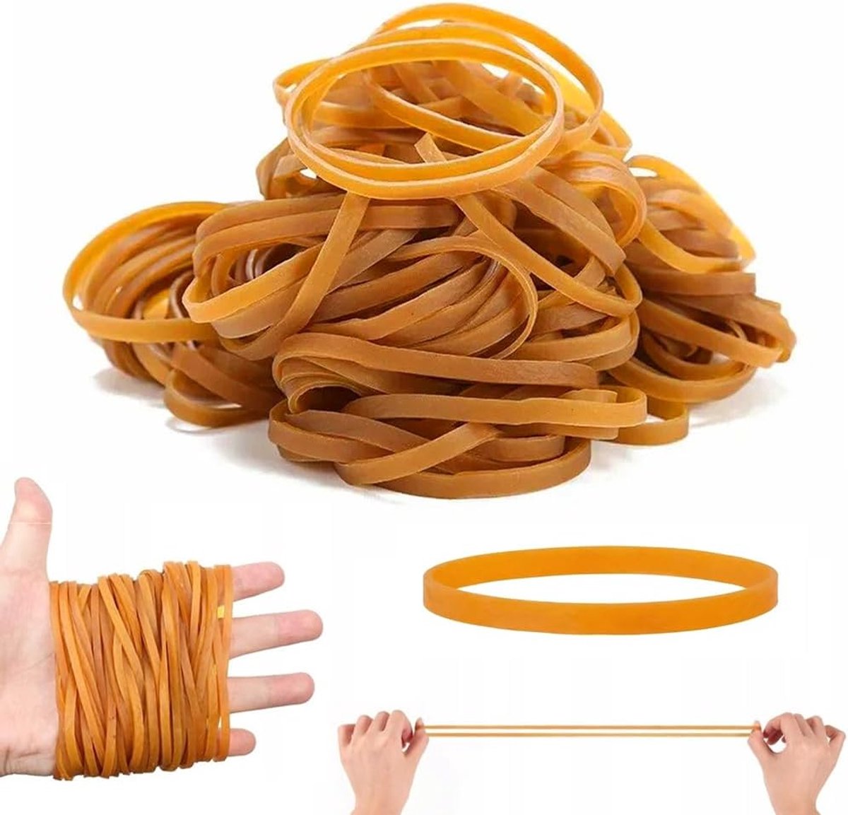 Elastische banden 200 stuks - 100x5 mm grote rubberen banden - sterke dikke elastiekjes - voor tie dye en meer - ShopVlot