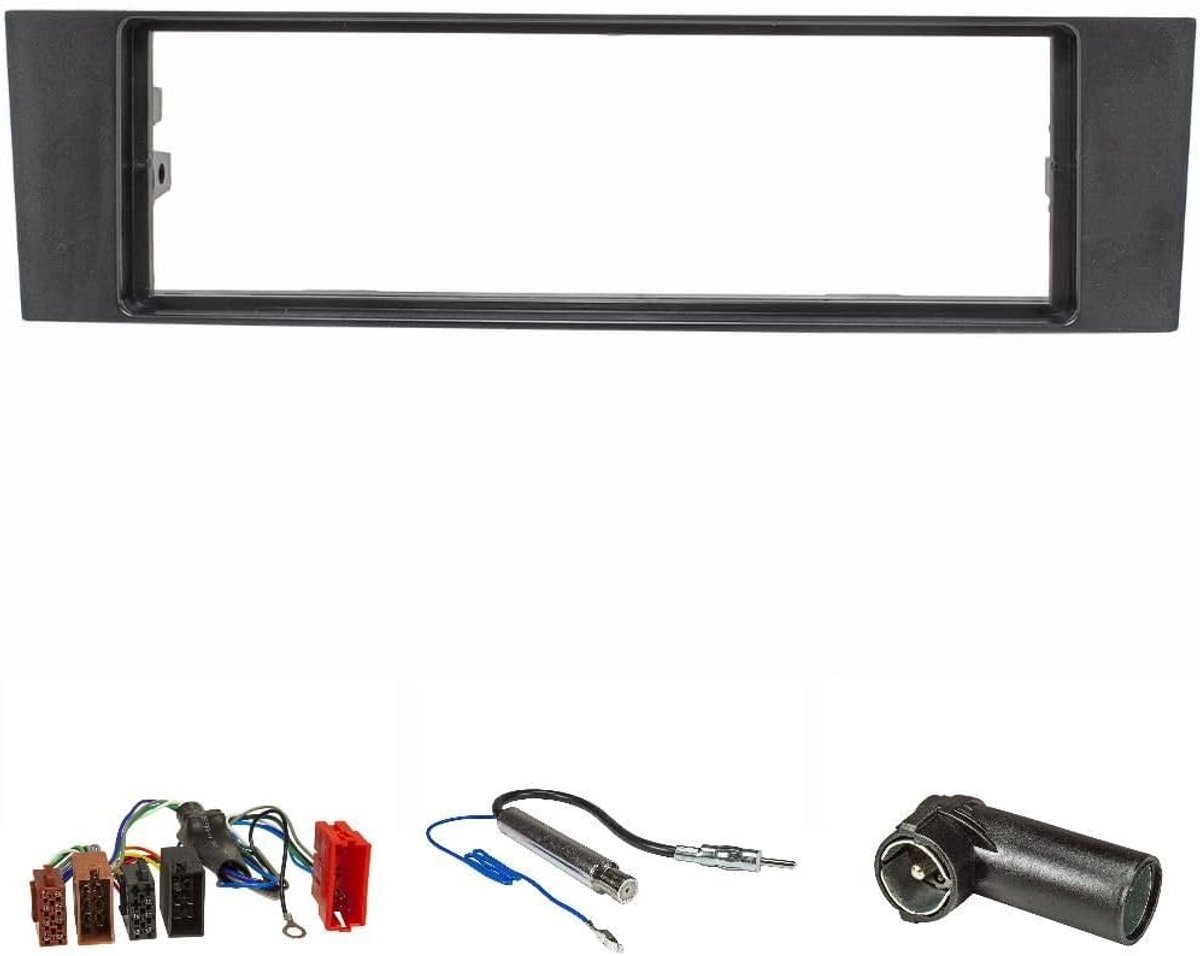 Radio-installatiekader set - Geschikt voor Audi A3 8P/8PA - Zwart met actieve systeemadapter - ShopVlot