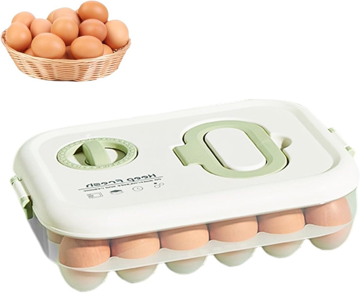 Eierorganiser 24 Compartimenten - Draagbare Eierenhouder - Transparante Eibox met Klikdeksel - Ideaal voor de koelkast - ShopVlot