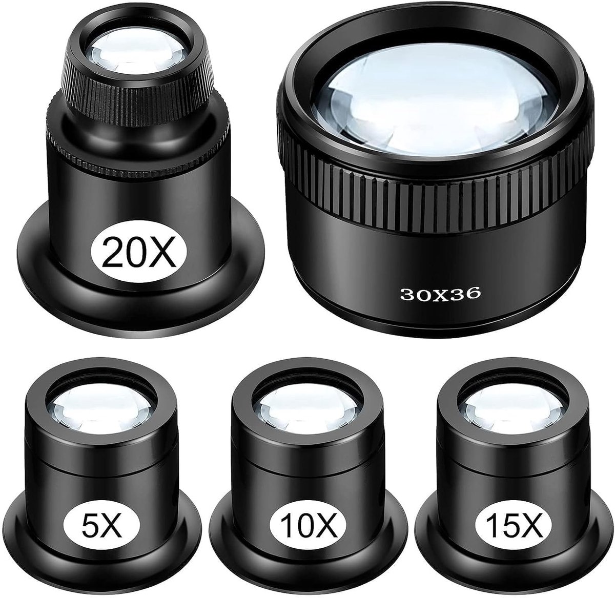 Juwelier vergrootglas 5x/10x/15x/20x - aluminium legering - glazen lens - voor nauwkeurig werk - ShopVlot
