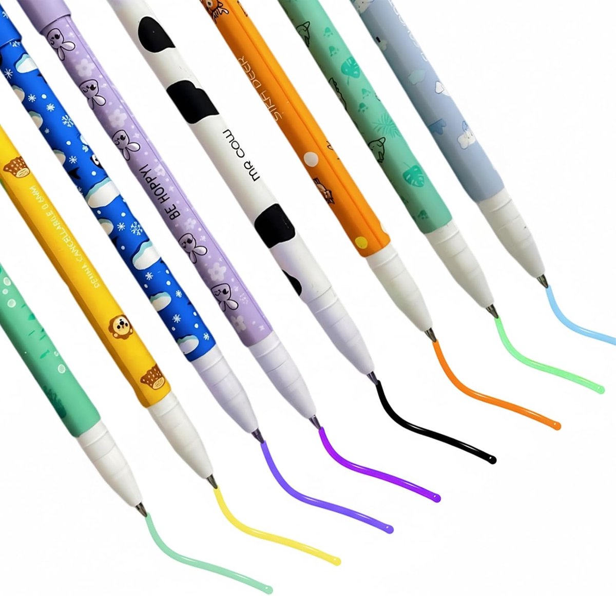 uitwisbare balpennen 0,7 mm - gelpennen met kleurrijke inkt - schattige dierdesign - ideaal voor schoolgebruik - ShopVlot
