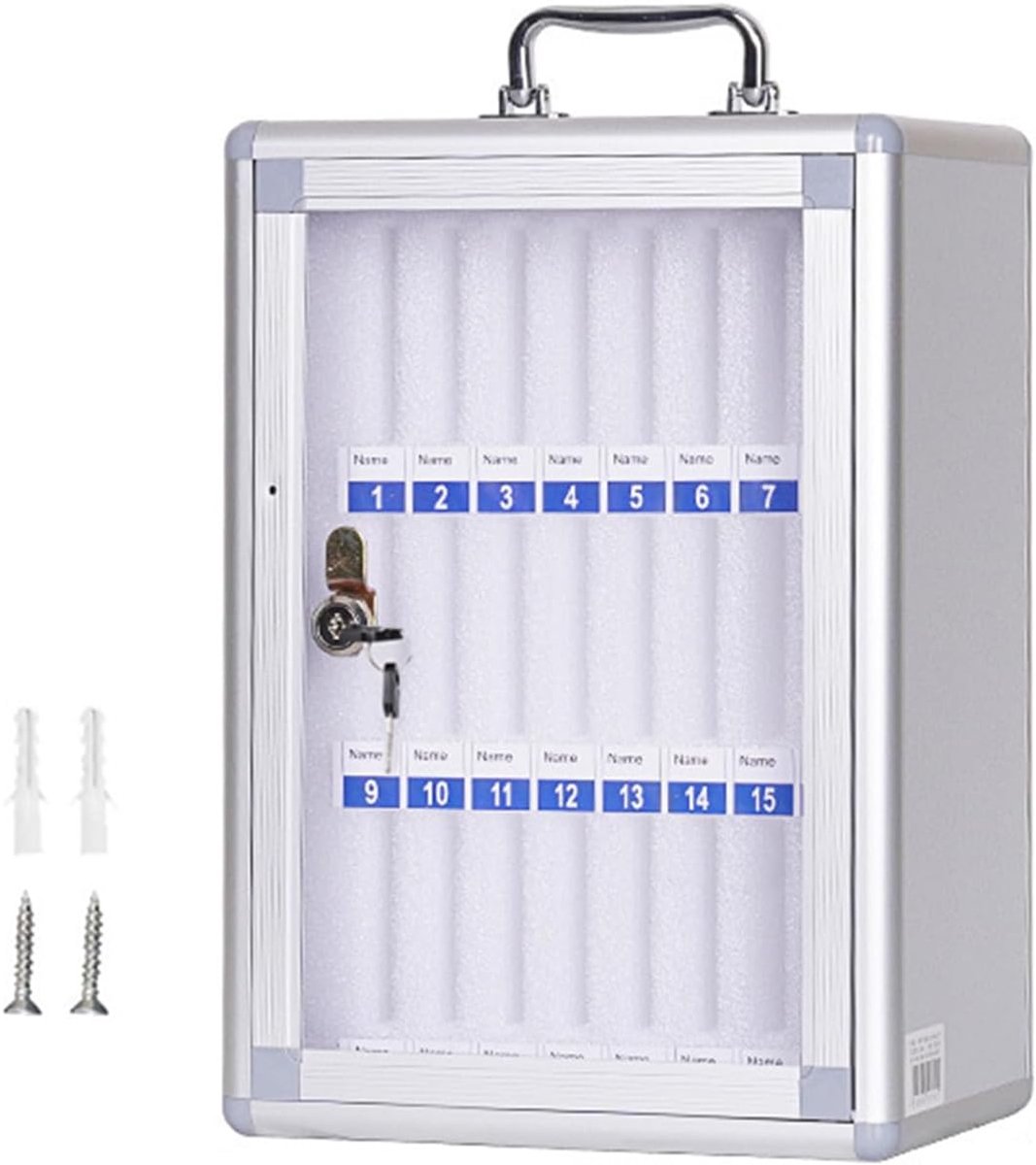 Mobiel telefoonopslag cabinet 24 slots - aluminium - wandbeugel - geschikt voor school en kantoor - ShopVlot