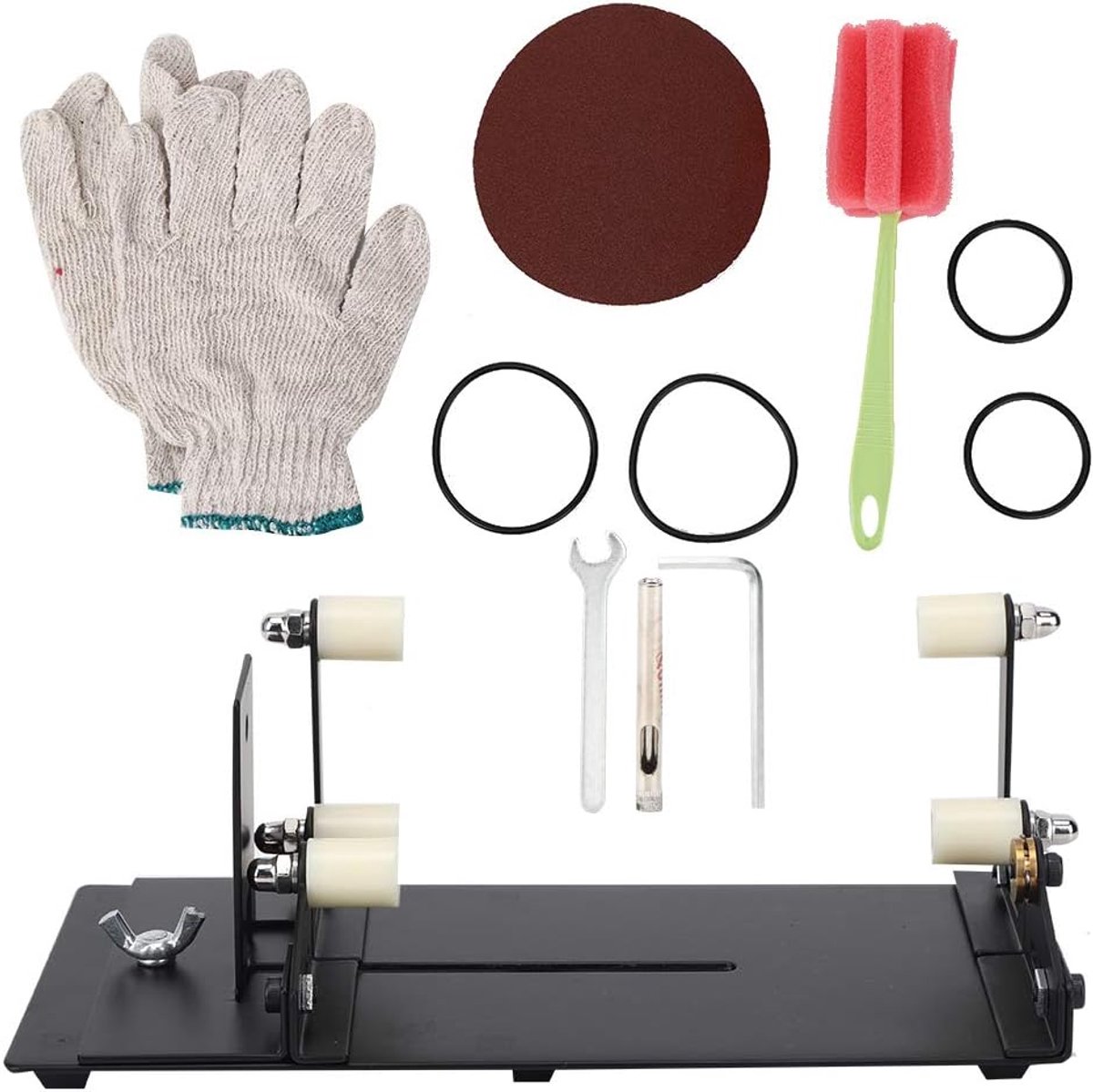 Glazen fles snijder set - snijmachine voor vierkante en ronde flessen - duurzaam RVS materiaal - ShopVlot