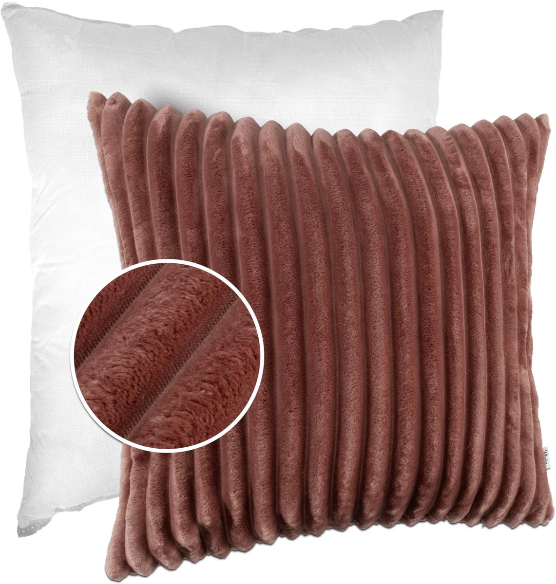 ANRO Sierkussen Roze 30x50 cm - Ribfluweel - Inclusief vulling