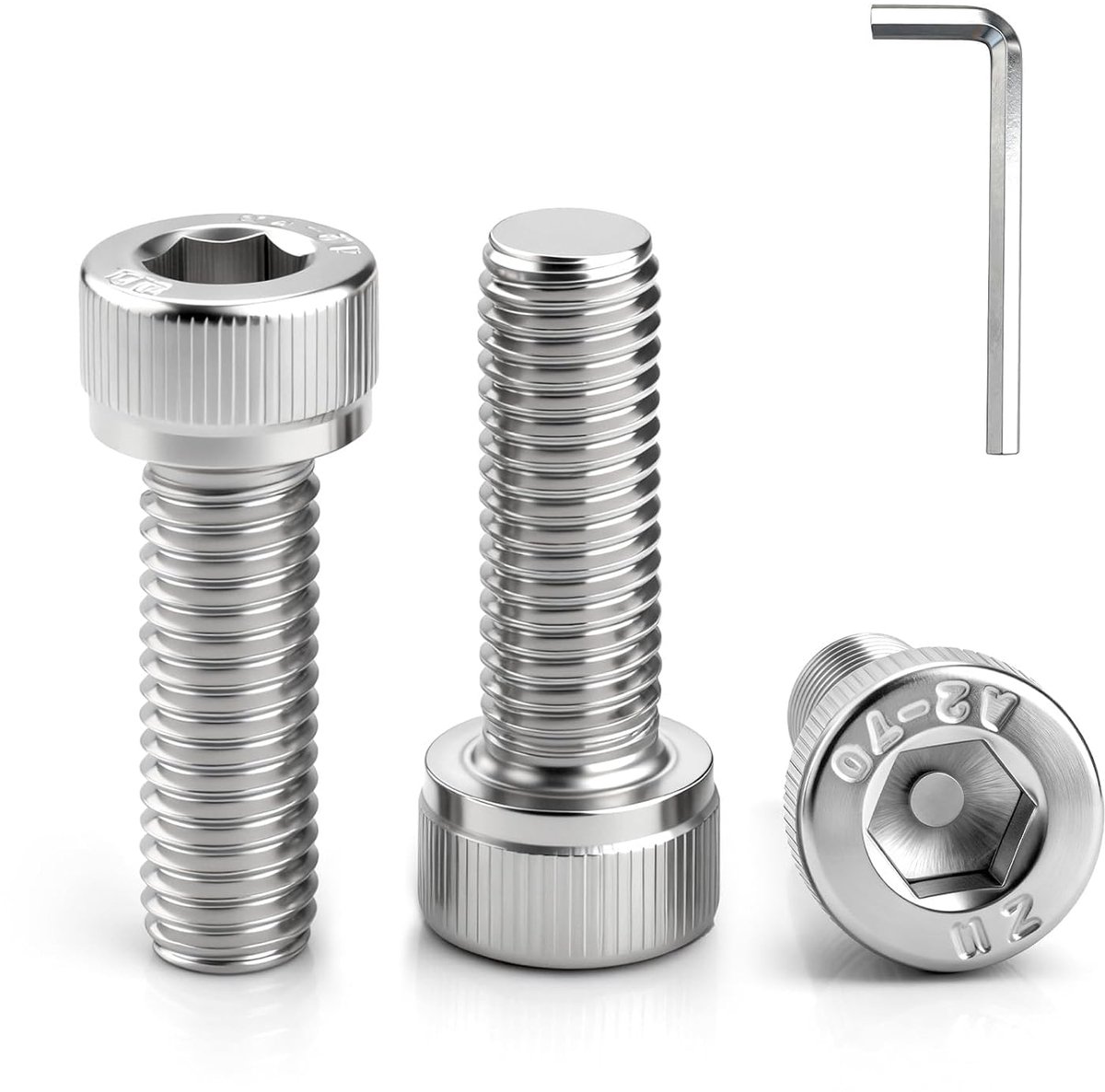 Cilinderkopbouten M5 x 16 mm - Roestvrij staal - Volledige schroefdraad - Inclusief 4 mm inbussleutel - ShopVlot