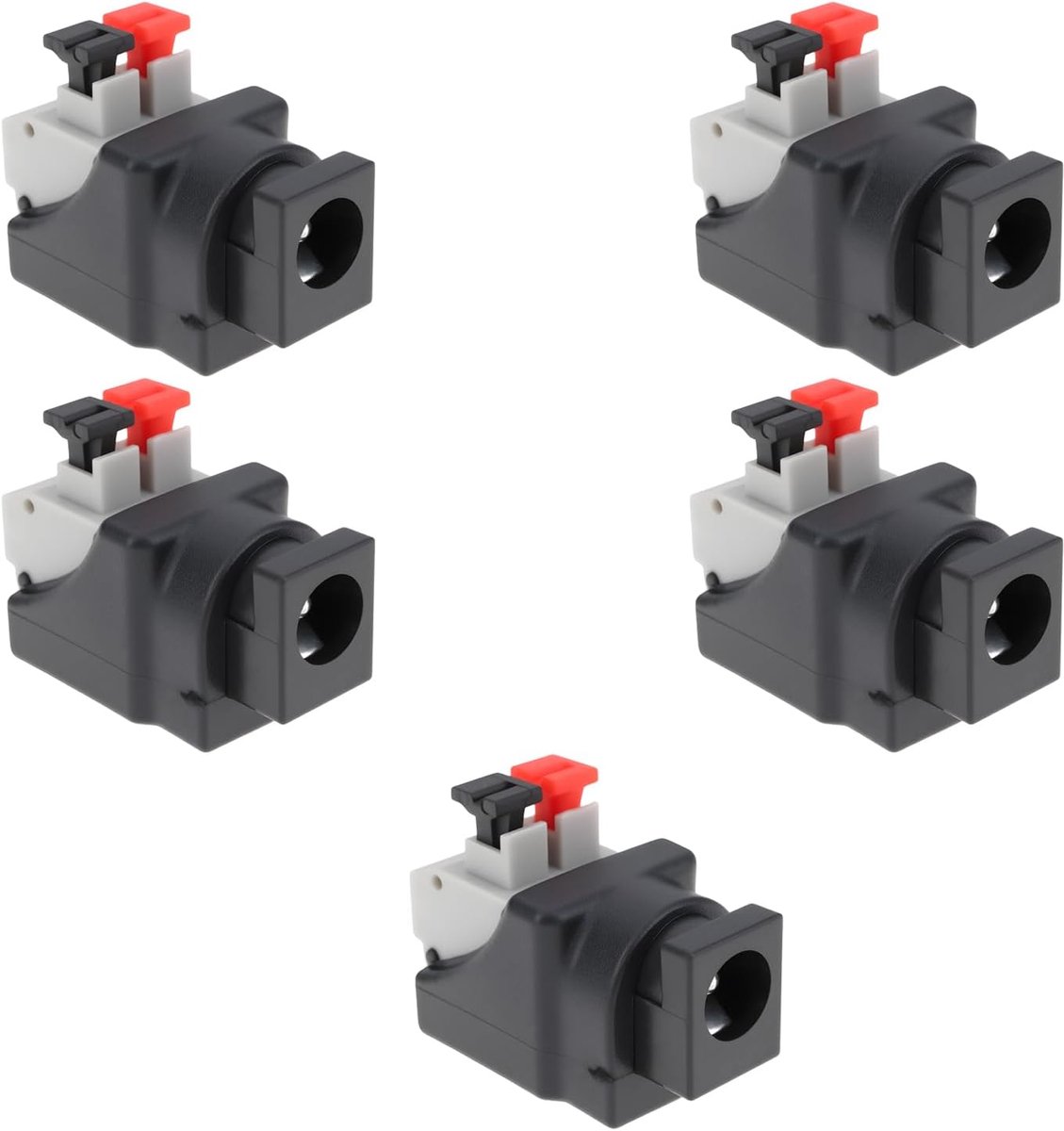 DC Power Connector Adapter 5.5x2.1mm - Paneelmontage - Twee-pins aansluiting - Ideaal voor DIY-projecten - ShopVlot