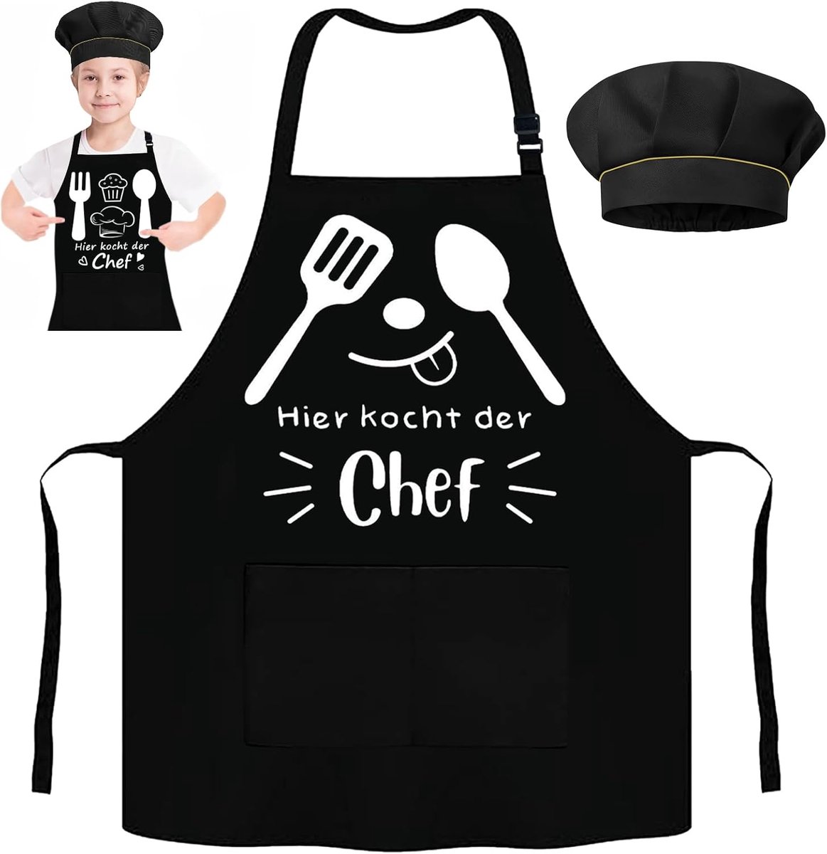 Kookschort kinderen - Maat 4-12 jaar - Katoen - Geschikt voor koken en knutselen - ShopVlot