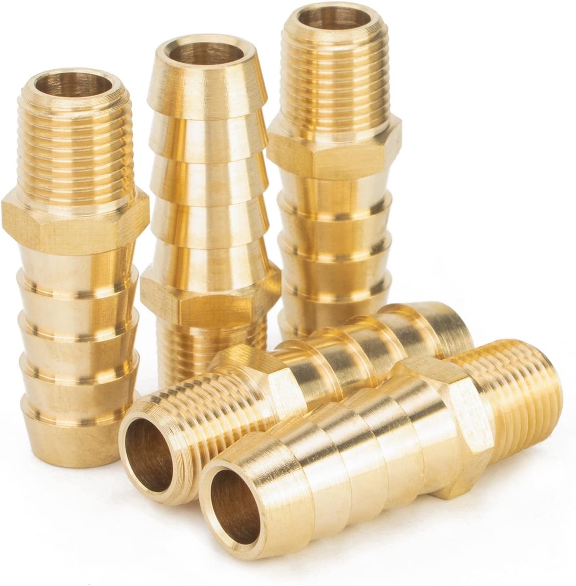 Messing Armoured Bed Fitting Coupler/Connector Male BSPT voor Slang, Brandstof, Gas en Water Aansluitingen