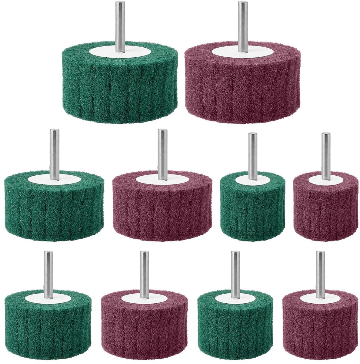 10-delige slijpschijven, lamellenslijper, schuurmop, set 25/30/40/50/60 mm, waaierslijper en vliesschuurschijven voor - ShopVlot