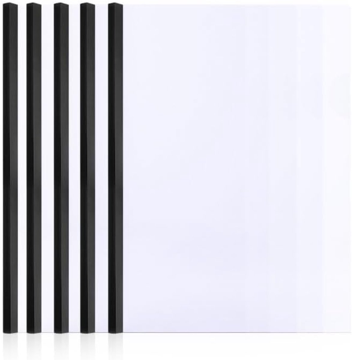 5 Pack Slide Bar Report Films, A4/Letter Size, Clear Plastic Report Folder for School, Office, Presentation Folders - ShopVlot