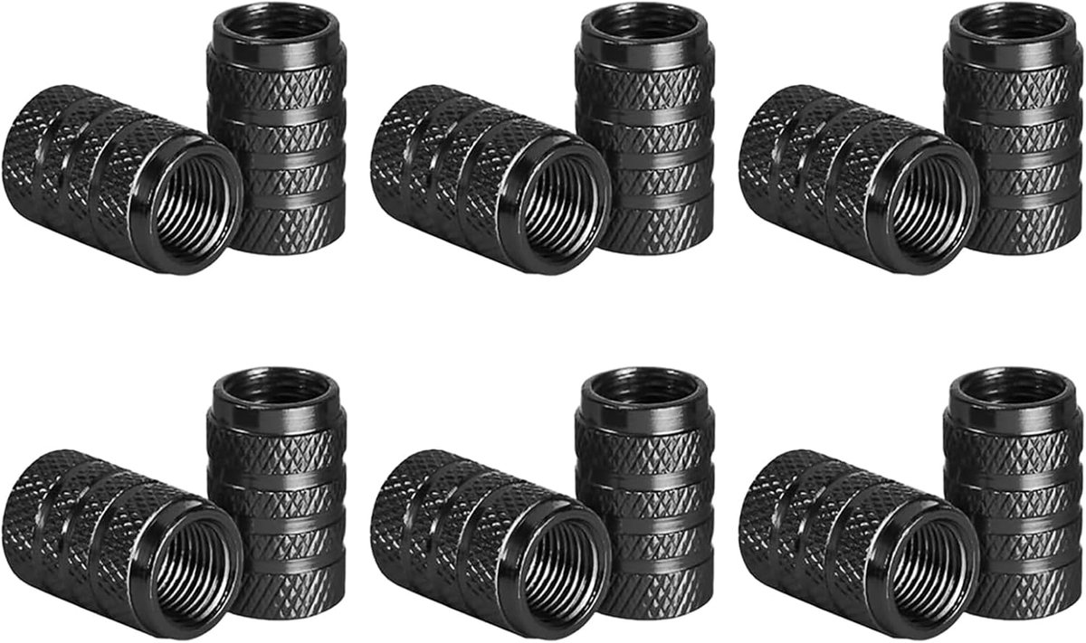 12 Pcs Tire Valve Caps, Black Handle Dust Covers Tire Valve Caps, Car Tyre Valve Caps, Black Dust Covers for Car Tyres - ShopVlot