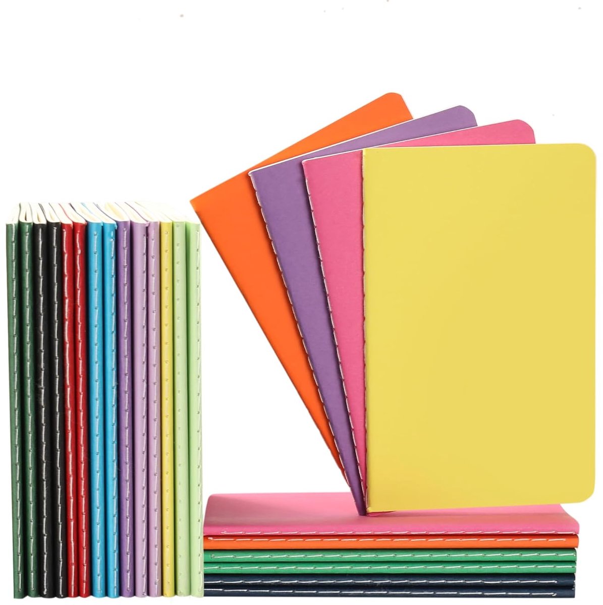 YOOMONA 24 Pcs Small Lined Notebook, Diaries, Classroom Sketchbooks, Guest Gifts, 9x14cm, Colorful Cover - ShopVlot