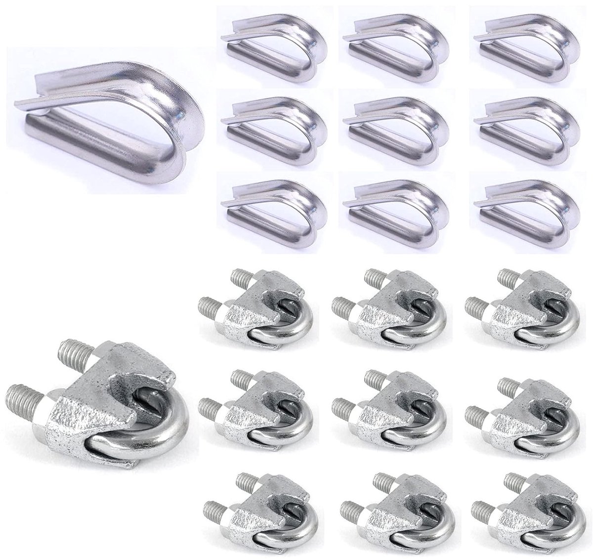 10 Pcs M5 Wire Cable Clamps, 10 Pcs 304 Stainless Steel Wire Cable Clamp Bolts, For 5mm Rigging Cable Steel Cable Cable - ShopVlot