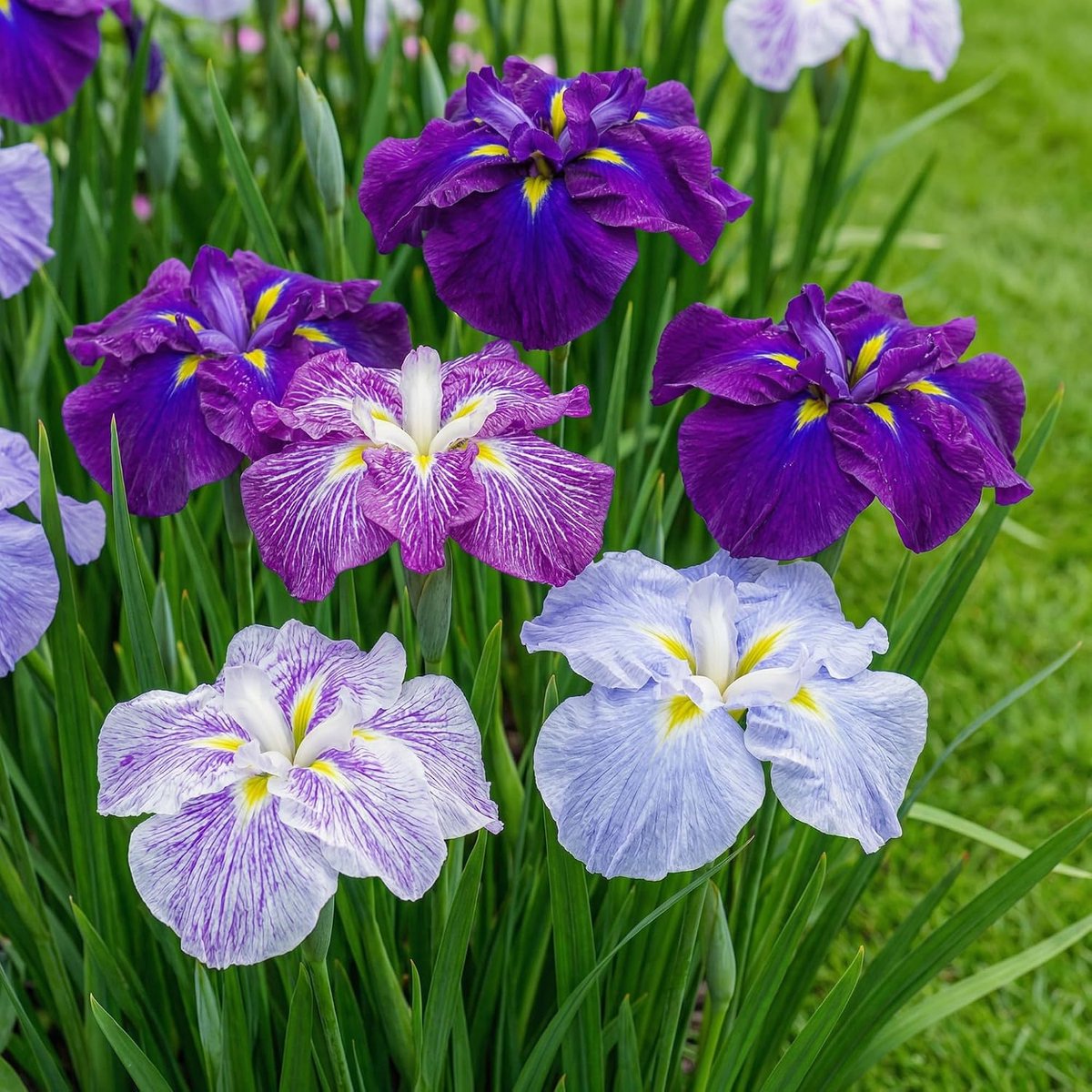 5 x Iris Ensata Sword Lily Plant Collection Mix - 5 Species - Large Japanese Sword Lilies Hardy Rhizome Plants / - ShopVlot