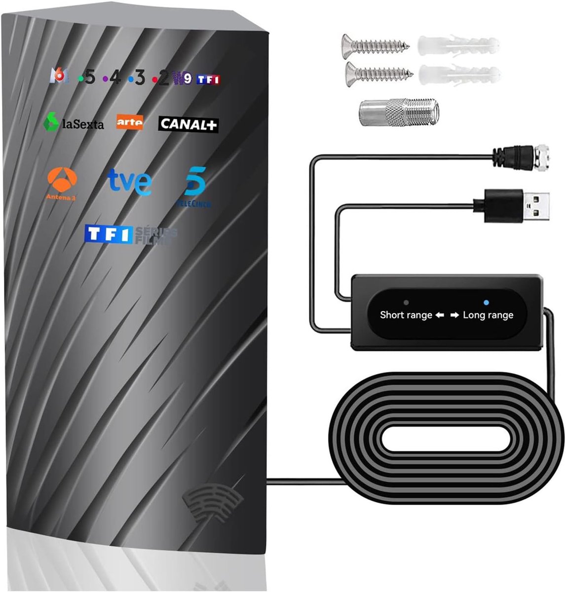 Digitale TV-antenne Binnen Buiten, 39DBI High Gain TV-antenne - ShopVlot
