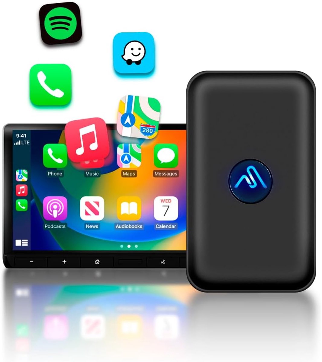 Wireless CarPlay Adapter 2024 Nano Series - Smallest Wireless CarPlay Adapter - AutoSky - Factory Wired CarPlay Cars - ShopVlot