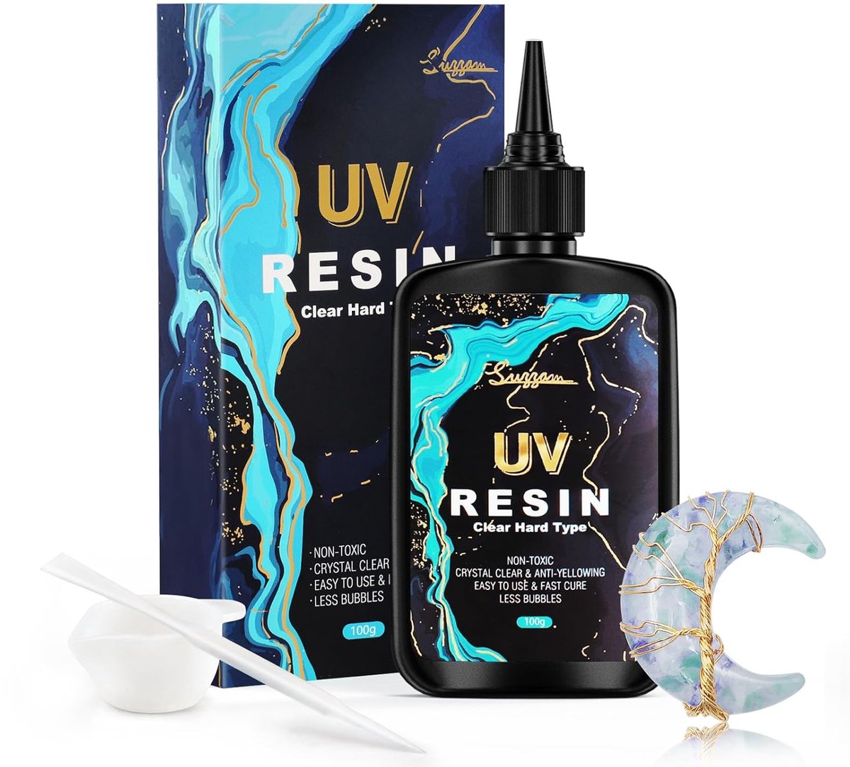 SnelShoppen - UV Resin 100 g, Upgrade UV Hars, Kristalhelder voor DIY Kunst, Sieraden, Gieten en Coaten, Laag Geur Ultraviolet Hars, Helder