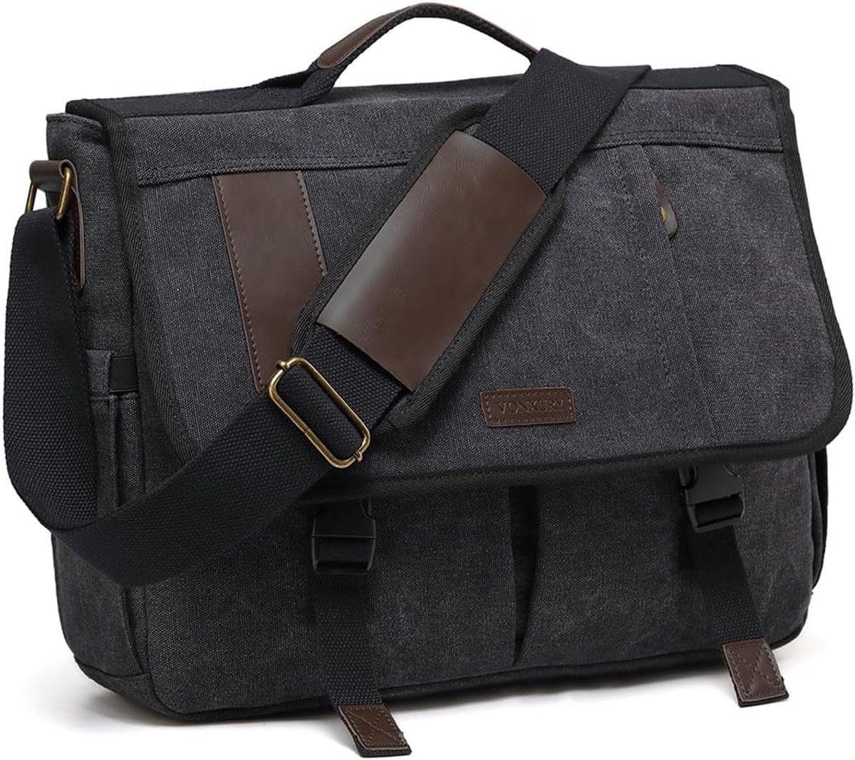 Messenger bag 15,6/17 inch - canvas - crossbody tas - ideaal voor werk en school - ShopVlot