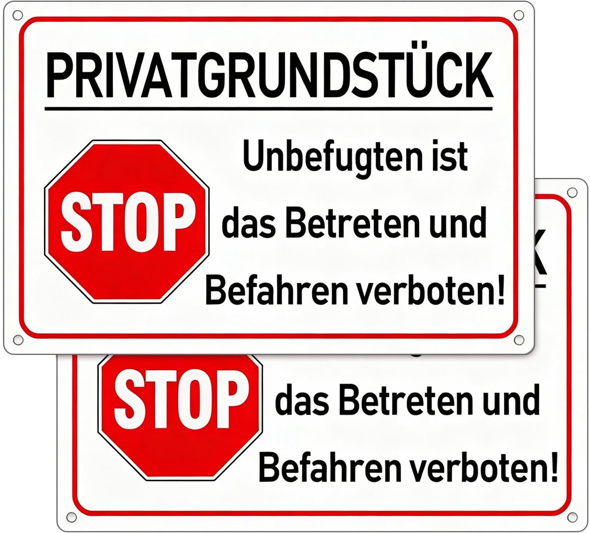 Solidchoice - Set van 2 Weerbestendige Verbodsborden, 20 x 30 cm